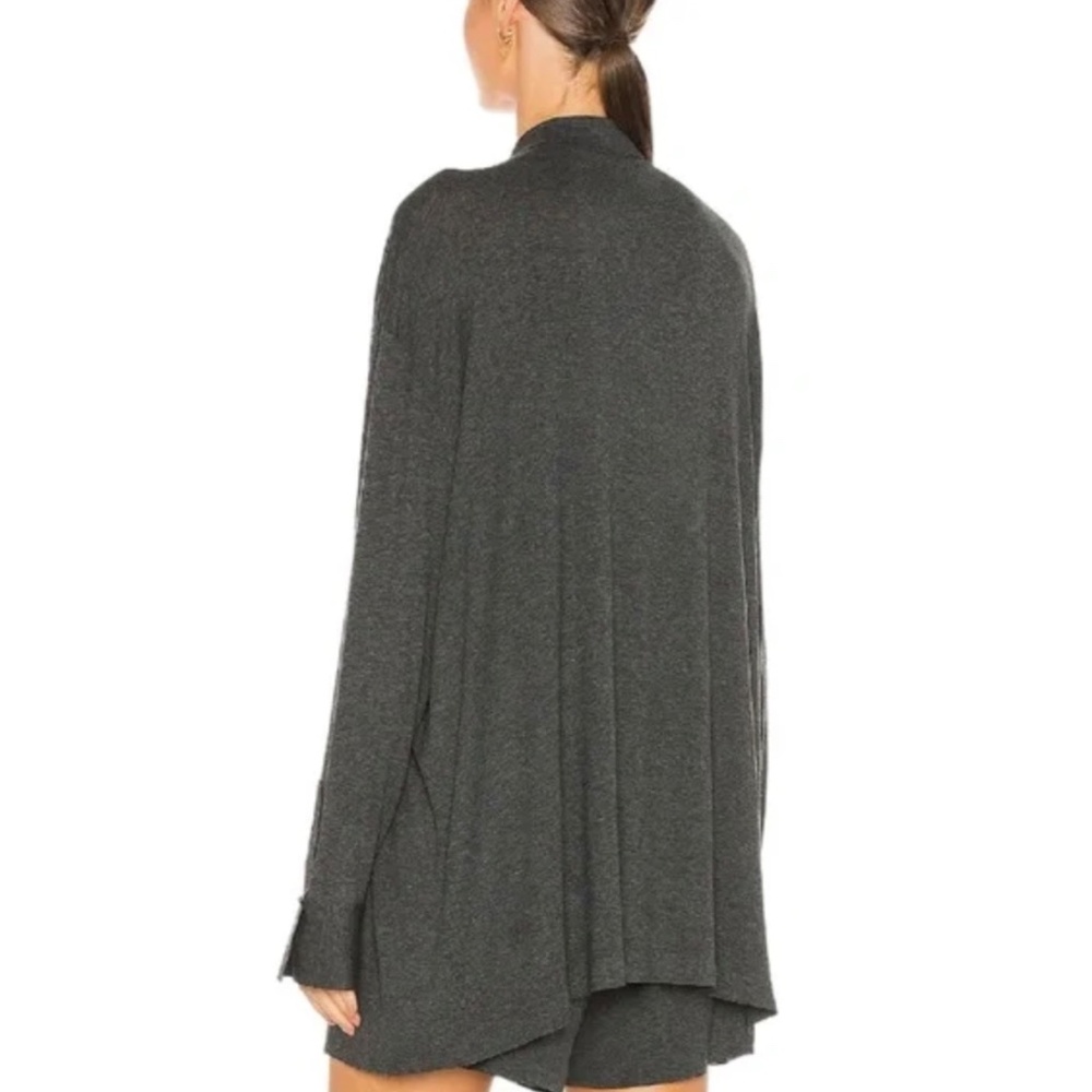 NORMA KAMALI DARK GRAY OVERSIZED BOYFRIEND SHIRT, Size XS - Picture 4 of 8
